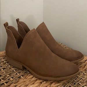 Faux Leather Ankle Cut Out Boot